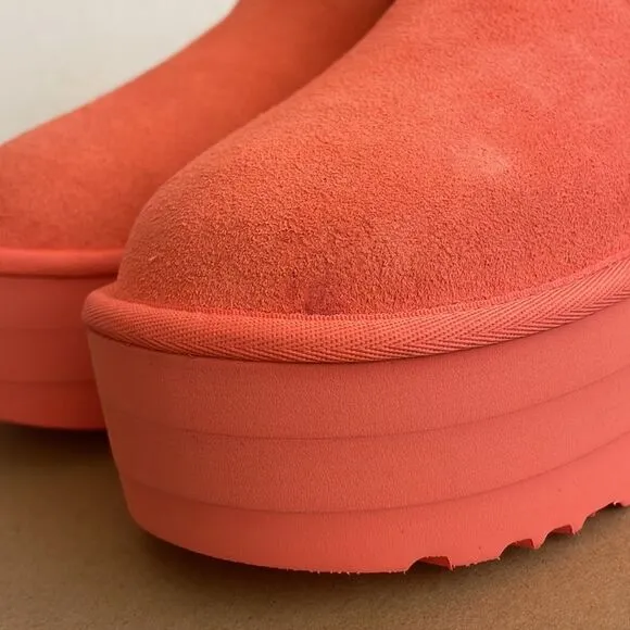 UGG Classic Ultra Mini Platform Boots Vibrant Coral USA Women Size 9/UK 7/EU 40