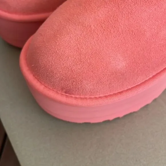 UGG Classic Ultra Mini Platform Boots Vibrant Coral USA Women Size 9/UK 7/EU 40