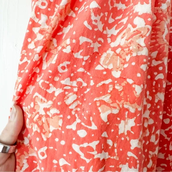 Ulla Johnson Freida Dress Printed Cotton Coral Batik Orange Size 2