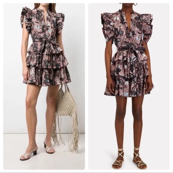 ULLA JOHNSON Honoria Dress in Rosewood Sz XS/2