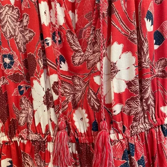 ULLA JOHNSON Liv Long Sleeve Red Dress Sz S/4