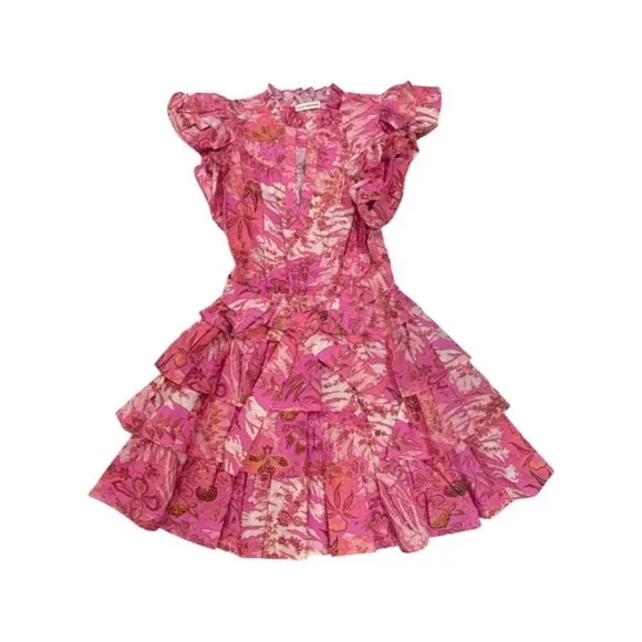 ULLA JOHNSON Lulua Mini Pink Dress in camellia Sz 4