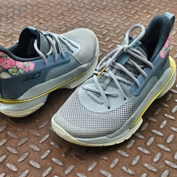 Under Armour Athletic Shoes Sneaker Curry 7 Floral Chinese New Year Lace Up 6.5Y