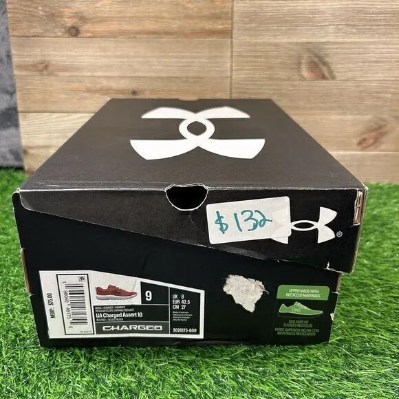 Under Armour Charged Assert 10 Mens Size 9 Red Shoes Sneakers Athletic NEW W/Box