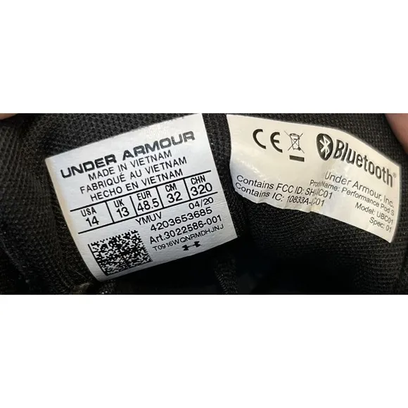 Under Armour HOVR Sonic‎ 3 Mens Size 14 Black Athletic Running Shoes Sneakers