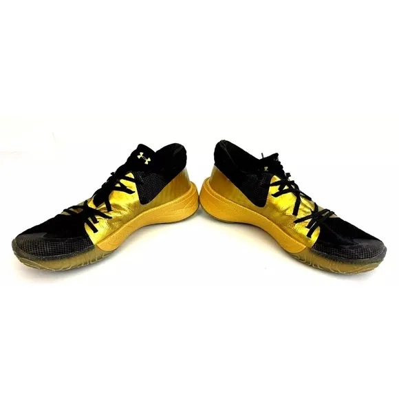 Under Armour Spawn Anatomix Low Metallic Gold Black Athletic Shoes Sneakers 11