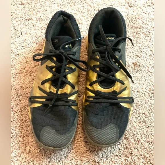 Under Armour Spawn Anatomix Low Metallic Gold Black Athletic Shoes Sneakers 11