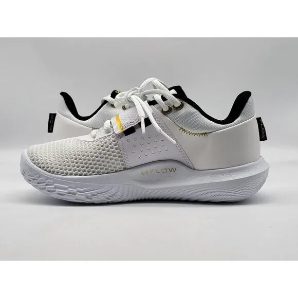 Under Armour Womens Futr Flow Basketball White Gold Shoes Size 6