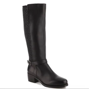Vaneli Black Knee High Zipper Boots Size 6.5