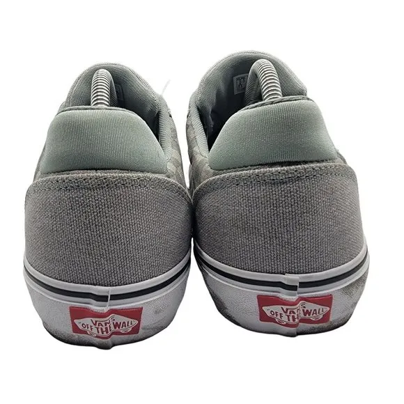 Vans Atwood Mens 9.5 Gray Deluxe Comfort Checkerboard Skateboarding Shoes