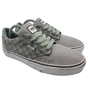 Vans Atwood Mens 9.5 Gray Deluxe Comfort Checkerboard Skateboarding Shoes