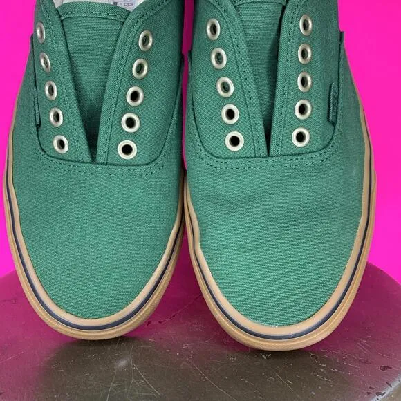 Vans Authentic Eden Green Gum Sole Low Top Sneaker Sz 10.5