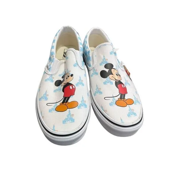 Vans Disney Mickey Mouse Checkered Slip On Sneaker Multicolor Size 12.5 NWT