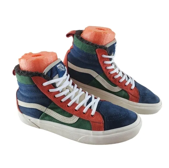 Vans SK8 Hi 46 MTE Skater Shoes Mens 8 Wmns 9.5 Blue Green Multi Scothgard Lined