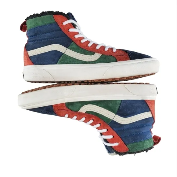 Vans SK8 Hi 46 MTE Skater Shoes Mens 8 Wmns 9.5 Blue Green Multi Scothgard Lined