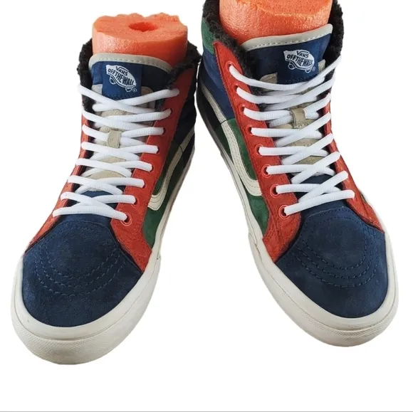 Vans SK8 Hi 46 MTE Skater Shoes Mens 8 Wmns 9.5 Blue Green Multi Scothgard Lined