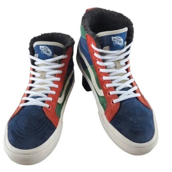Vans SK8 Hi 46 MTE Skater Shoes Mens 8 Wmns 9.5 Blue Green Multi Scothgard Lined
