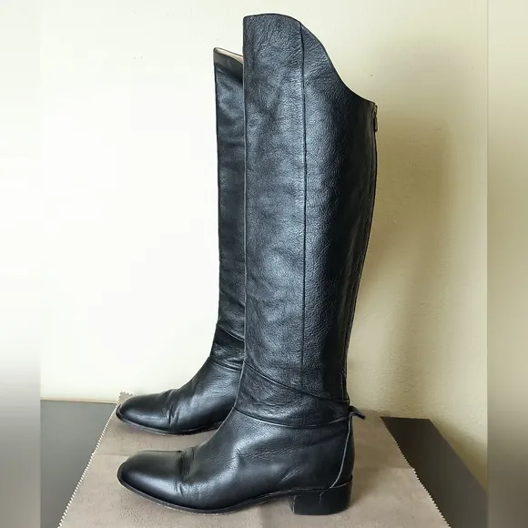Vero Cuoio Italy Black Leather Knee-High Boots Women's Size US 10M/ Italy 41
