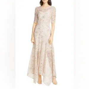 VERONICA BEARD Balsam Floral-Print Broderie Anglaise Chiffon Dress NWT
