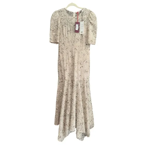 VERONICA BEARD Balsam Floral-Print Broderie Anglaise Chiffon Dress NWT