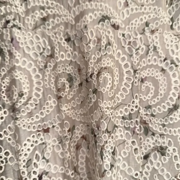 VERONICA BEARD Balsam Floral-Print Broderie Anglaise Chiffon Dress NWT