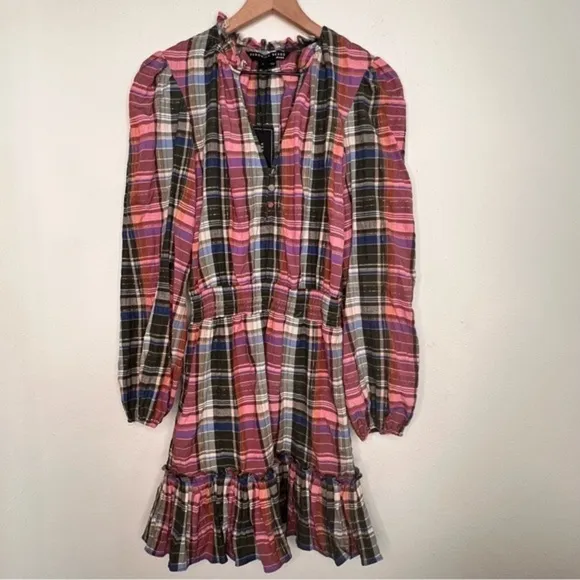 Veronica Beard Destiny Dress, Olive/ Pink size 4 NWT