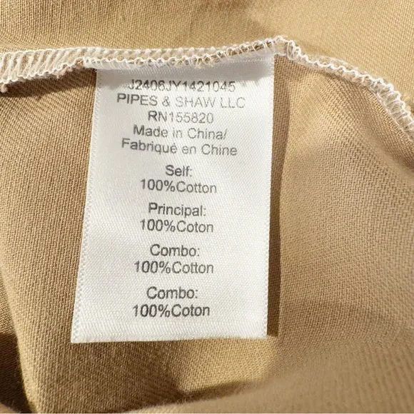 Veronica Beard | NWT Elowyn Mixed-Media Dress in White/Khaki MSRP $398 Sz. L
