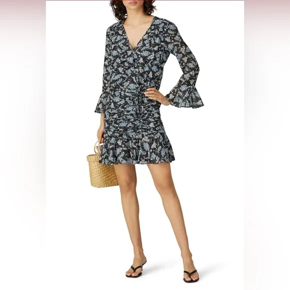 Veronica Beard Sean floral jacquard silk Mini Dress, Size 6