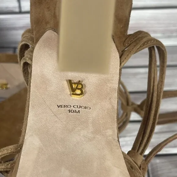 Veronica Beard Women's Brown Suede Fletcher Ankle Strap Platform Sandal Size 10