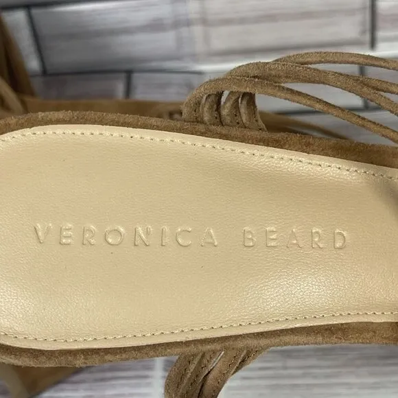 Veronica Beard Women's Brown Suede Fletcher Ankle Strap Platform Sandal Size 10