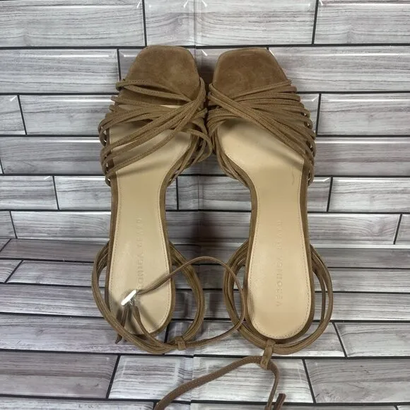 Veronica Beard Women's Brown Suede Fletcher Ankle Strap Platform Sandal Size 10