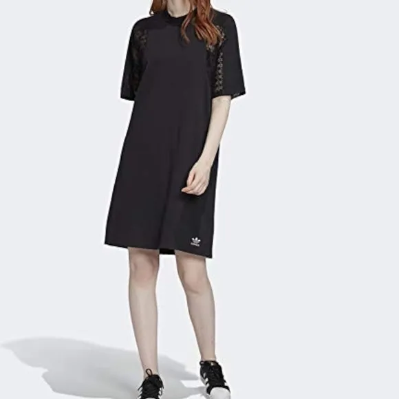 Very Condition Adidas Lace Tee Black Women's Dress
