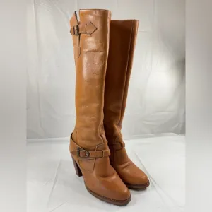 VGT USA 1970s Zodiac Knee High Boots leather block heels size 6.5