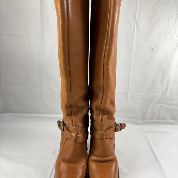 VGT USA 1970s Zodiac Knee High Boots leather block heels size 6.5