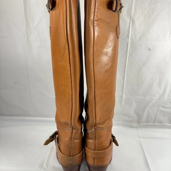 VGT USA 1970s Zodiac Knee High Boots leather block heels size 6.5