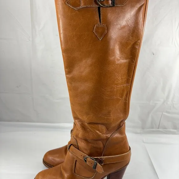 VGT USA 1970s Zodiac Knee High Boots leather block heels size 6.5