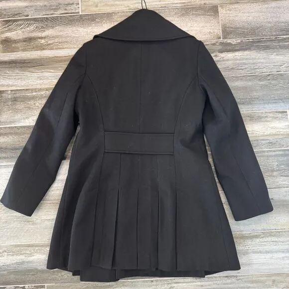 Via Spiga Asymmetrical Front Zipper Double Breasted Wool Blend Coat Size 12 EUC