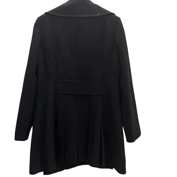 Via Spiga Asymmetrical Front Zipper Double Breasted Wool Blend Coat Size 12 EUC