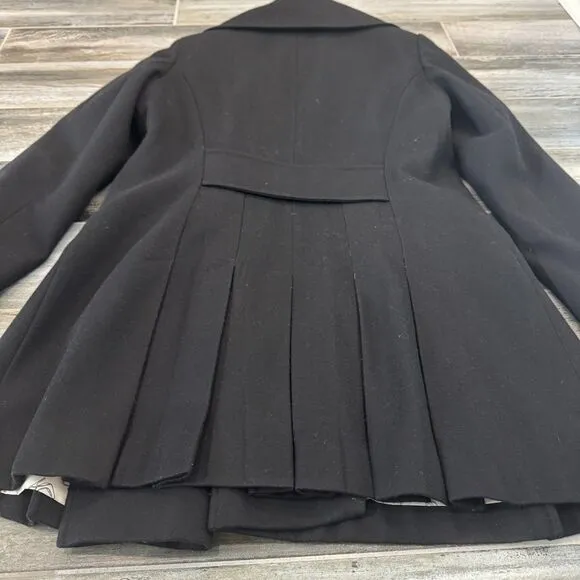 Via Spiga Asymmetrical Front Zipper Double Breasted Wool Blend Coat Size 12 EUC