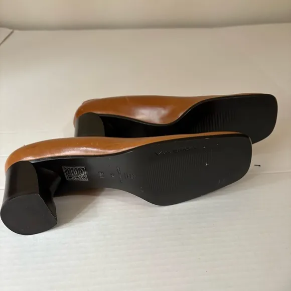 VIA SPIGA Caramel Tan Square Toe Dress Shoes