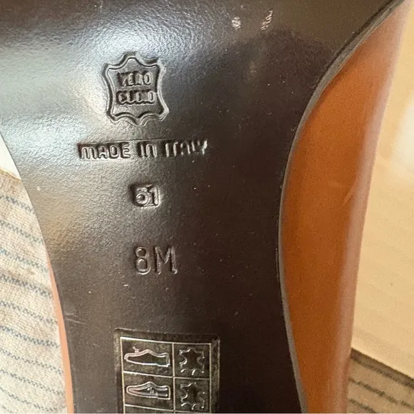 VIA SPIGA Caramel Tan Square Toe Dress Shoes