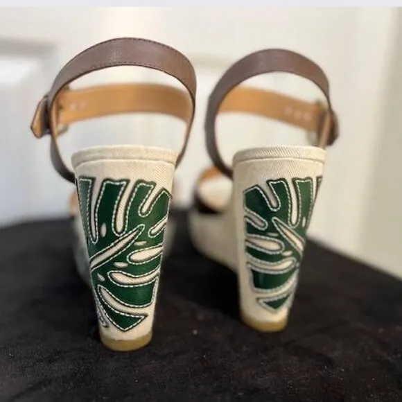 Vicenza Palm Leaf Wedge Sandals from Anthropologie– Size 39 / US 8-8.5 - NEW