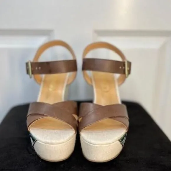 Vicenza Palm Leaf Wedge Sandals from Anthropologie– Size 39 / US 8-8.5 - NEW
