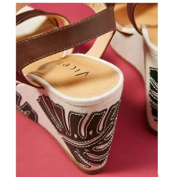 Vicenza Palm Leaf Wedge Sandals from Anthropologie– Size 39 / US 8-8.5 - NEW