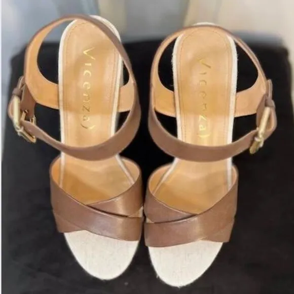 Vicenza Palm Leaf Wedge Sandals from Anthropologie– Size 39 / US 8-8.5 - NEW