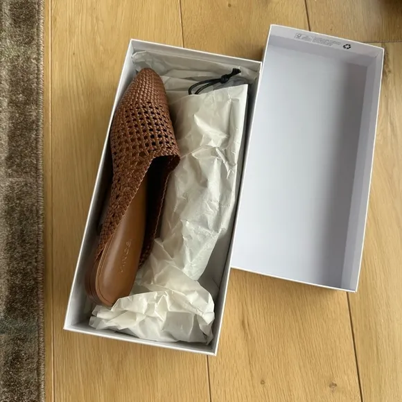 Vince Barrett Handwoven Leather Mule - Dark Brown