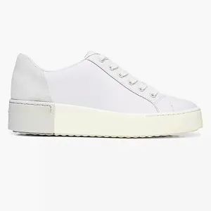 Vince Bensley Mixed Leather Platform Sneakers Shoes Optic White 6 Low Top
