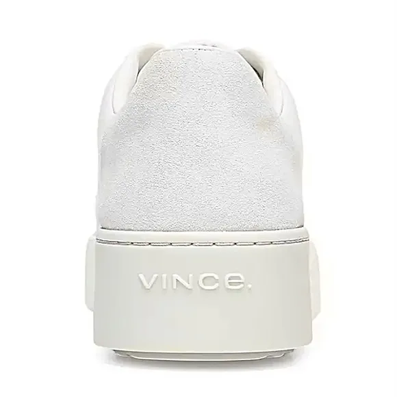 Vince Bensley Mixed Leather Platform Sneakers Shoes Optic White 6 Low Top