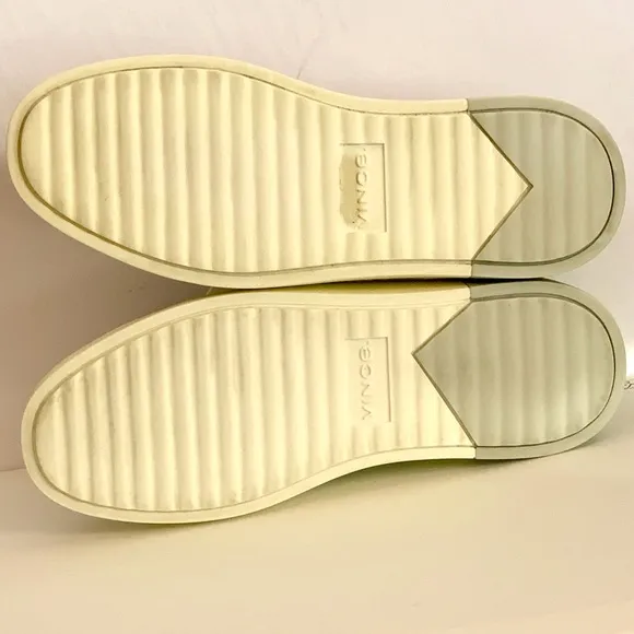 Vince Bensley Mixed Leather Platform Sneakers Shoes Optic White 6 Low Top