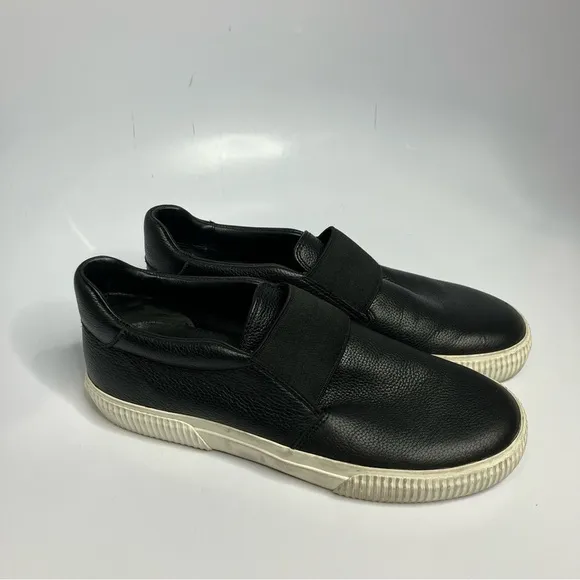 Vince black leather Kirkland slip on shoes size 7.5